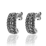 Marcasite Filigree Half-Hoop on Posts